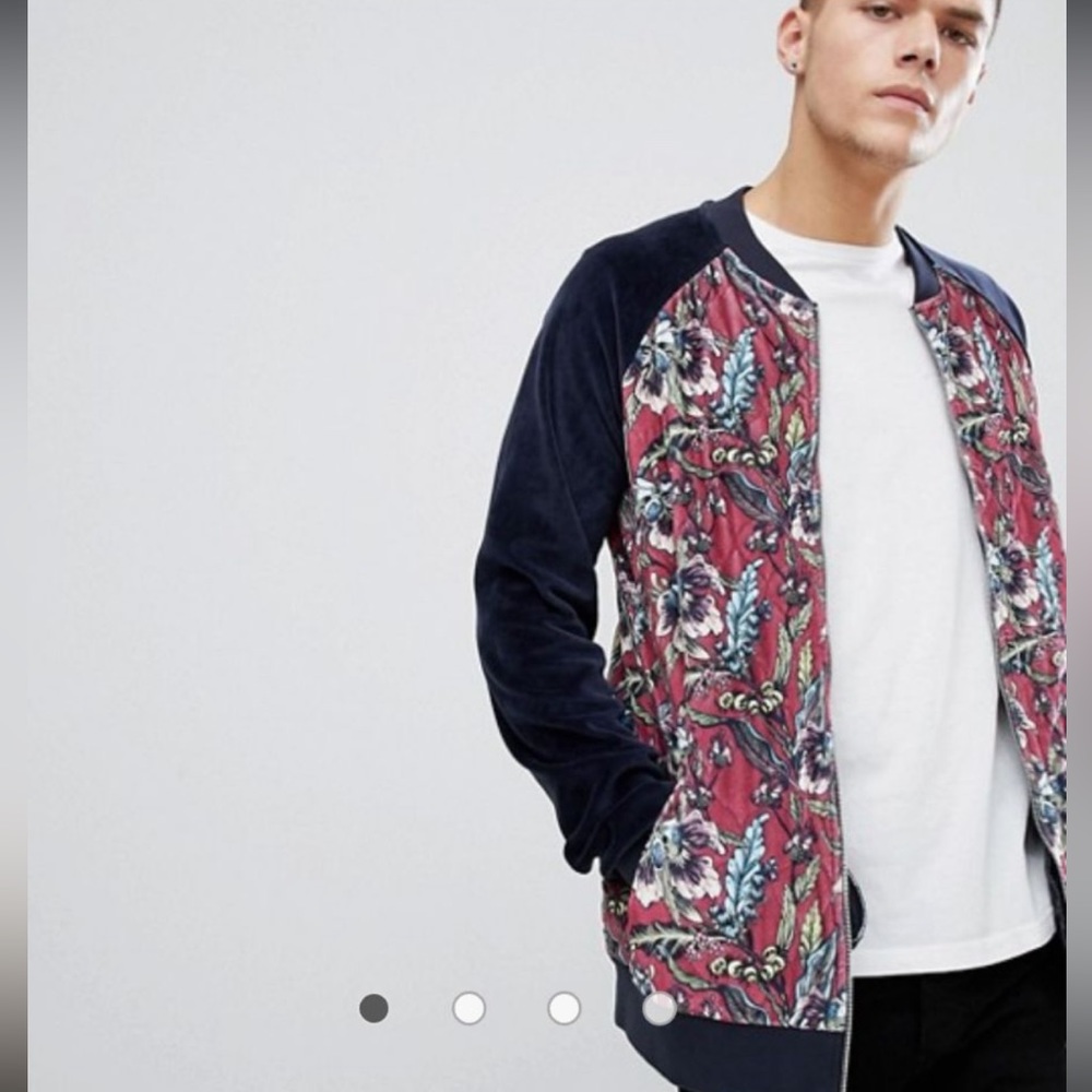 ASOS velvet print bomber jacket